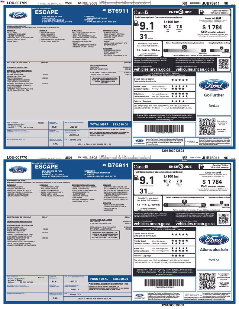 Used 2018 Ford Escape SE w/ SE SYNC Package FWD image 7