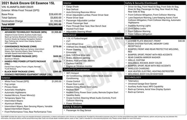 Used 2021 Buick Encore GX Essence w/ Advanced Technology Package FWD image 14