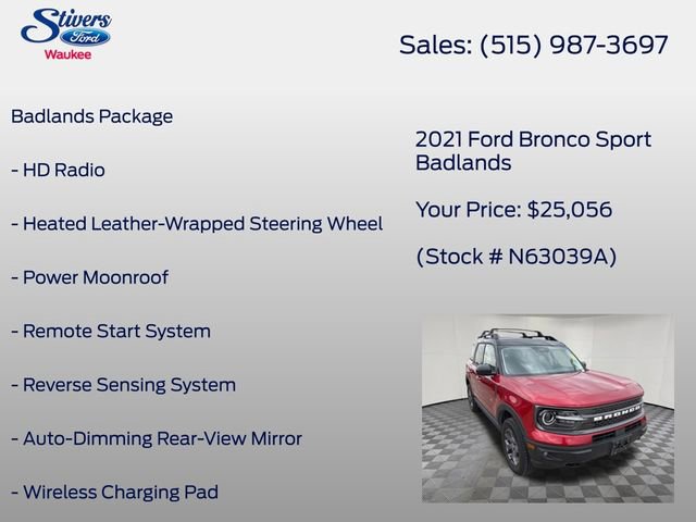 Certified 2021 Ford Bronco Sport Badlands w/ Badlands Package image 14