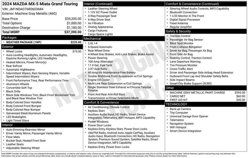 Used 2024 MAZDA MX-5 Miata Grand Touring w/ Weather Package image 26