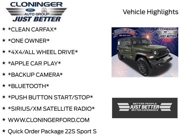 Used 2024 Jeep Wrangler Unlimited Sport AWD/4WD image 3
