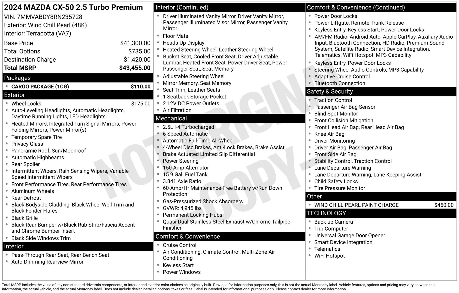 Certified 2024 MAZDA CX-50 AWD 2.5 Turbo w/ Cargo Package image 27