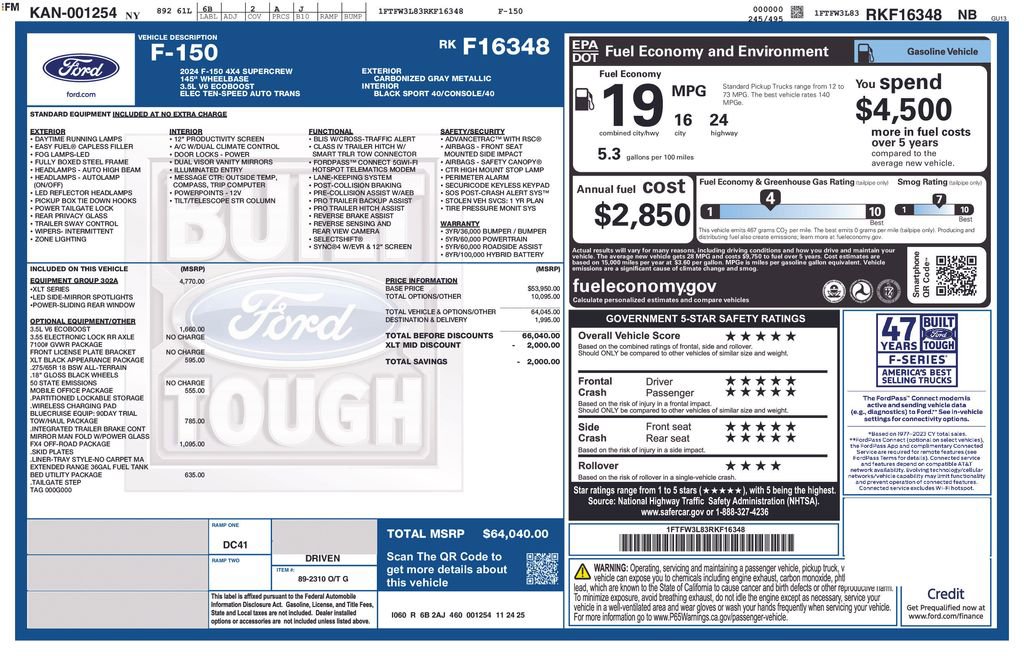 Used 2024 Ford F150 XLT w/ Equipment Group 302A MID image 17