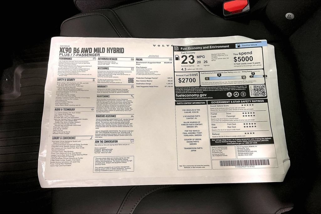 New 2026 Volvo XC90 B6 Plus w/ Protection Package AWD/4WD image 14