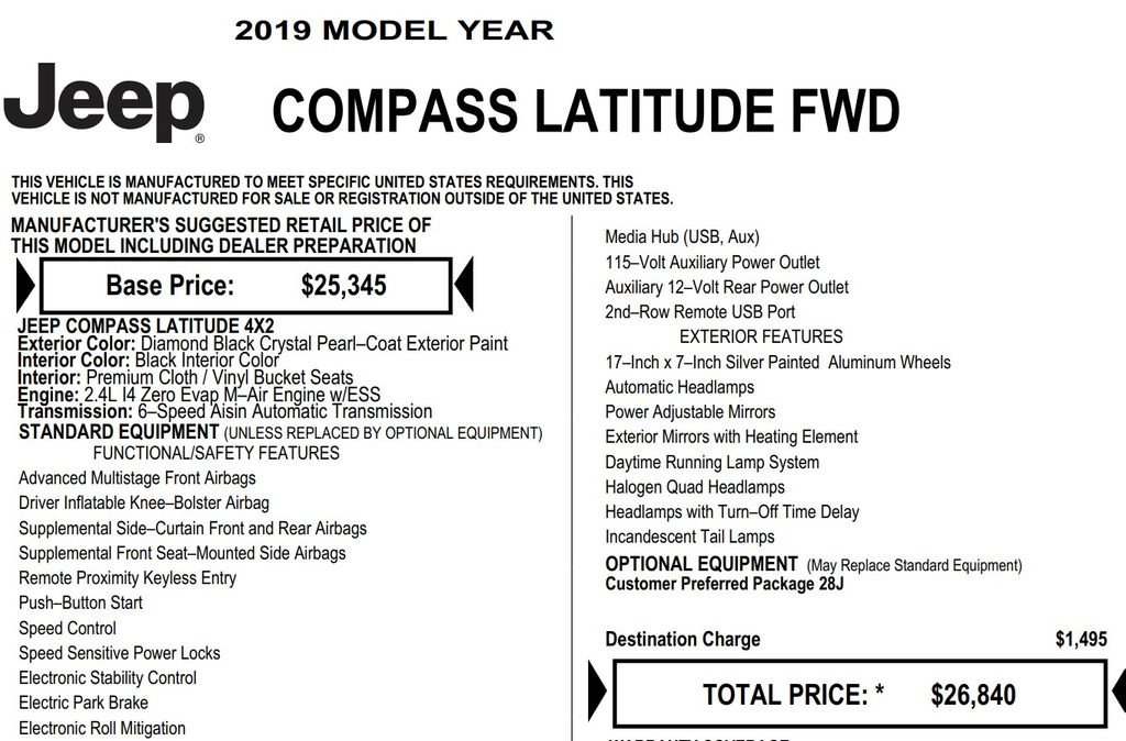 Used 2019 Jeep Compass Latitude FWD image 19