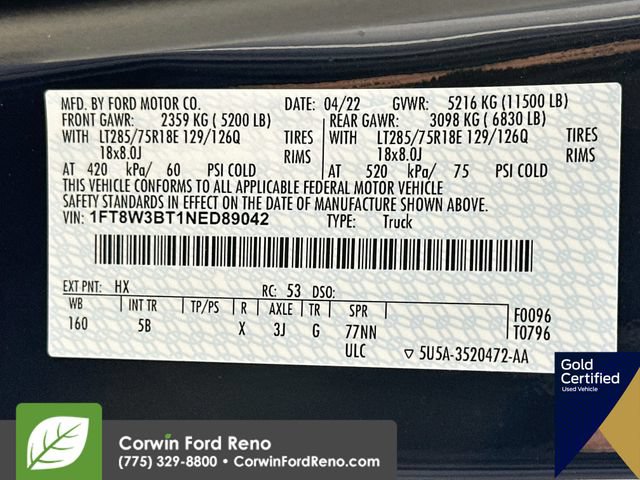Certified 2022 Ford F350 Lariat w/ Tremor Off-Road Package AWD/4WD image 37