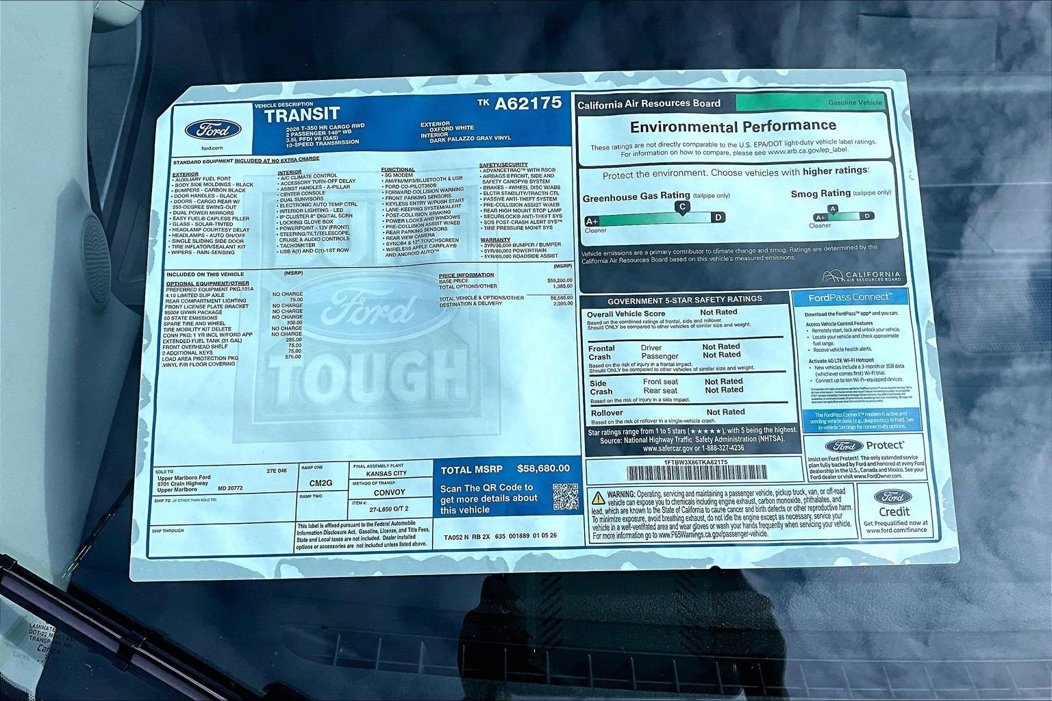 New 2026 Ford Transit 350 148 High Roof Extended w/ Load Area Protection Package RWD image 14
