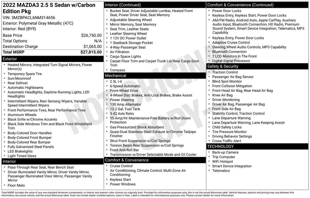 Used 2022 MAZDA MAZDA3 s image 34