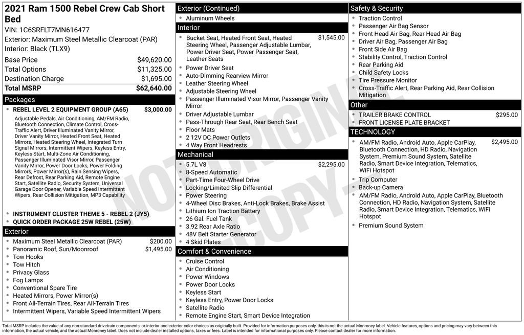 Used 2021 RAM 1500 Rebel w/ Rebel Level 2 Equipment Group AWD/4WD image 7