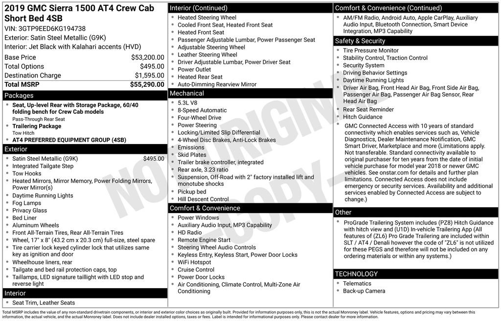 Used 2019 GMC Sierra 1500 AT4 AWD/4WD image 47