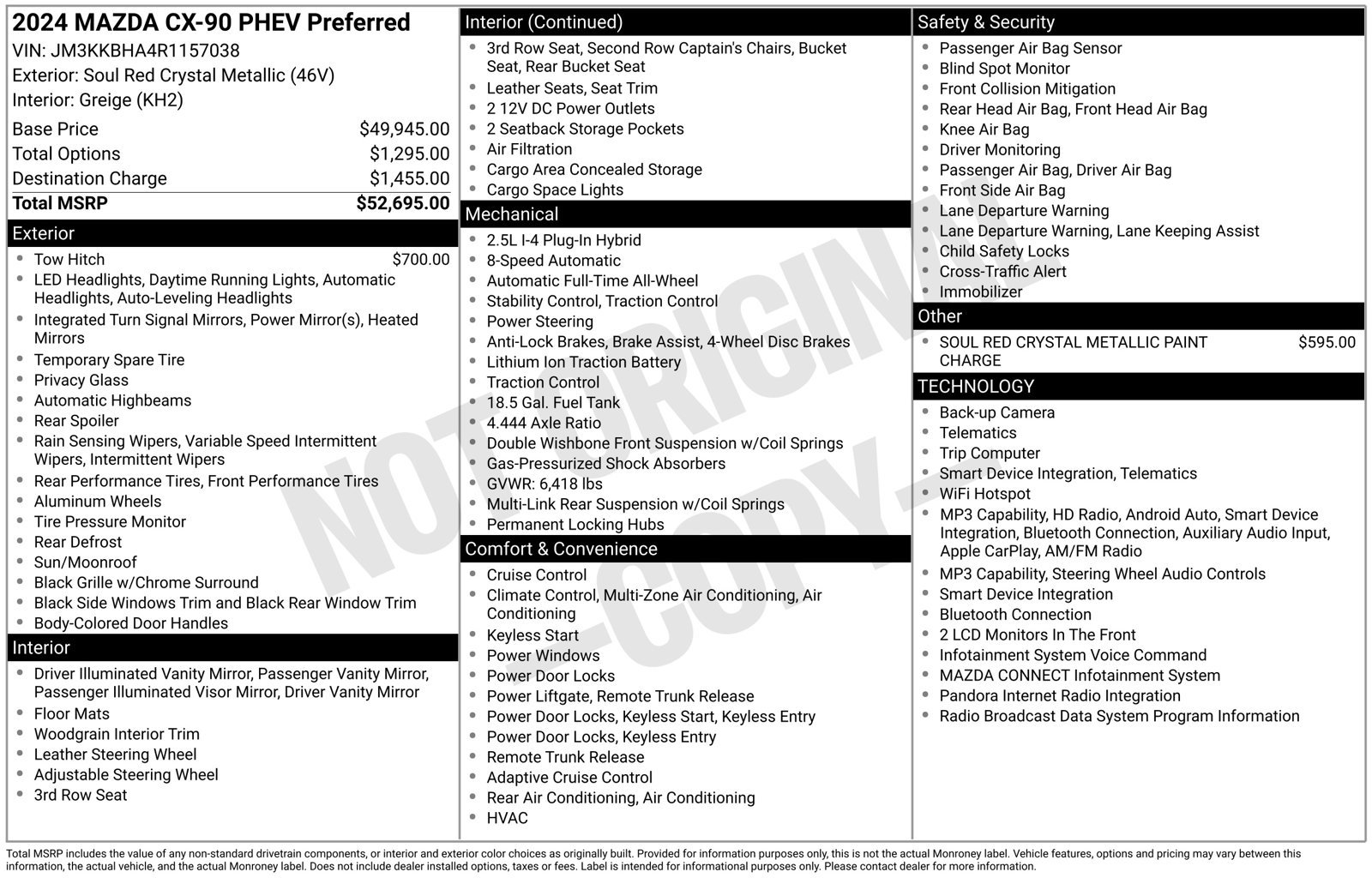 Certified 2024 MAZDA CX-90 Plug-In Hybrid w/ Preferred AWD/4WD image 25