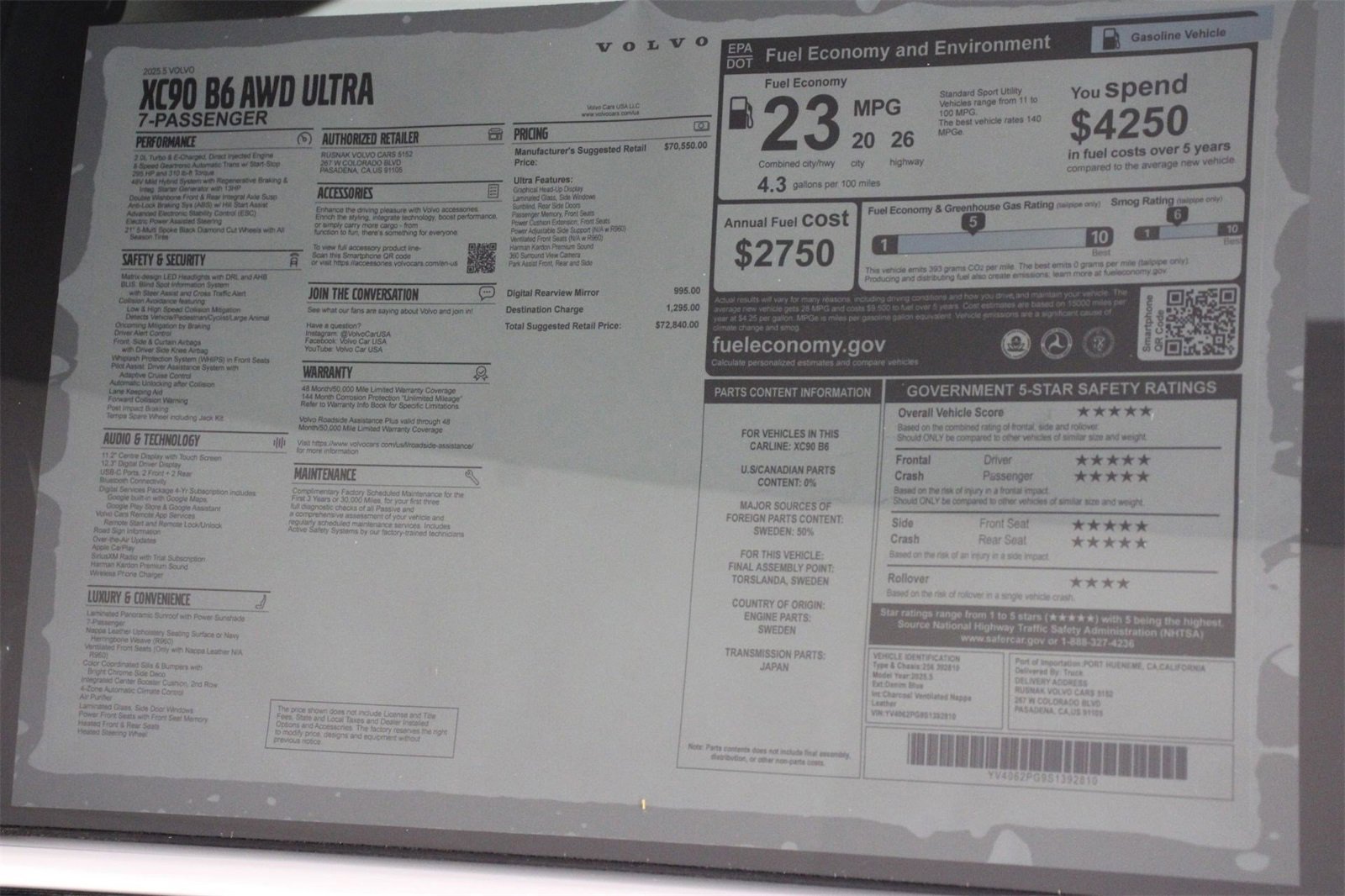 New 2025 Volvo XC90 B6 Ultra image 18