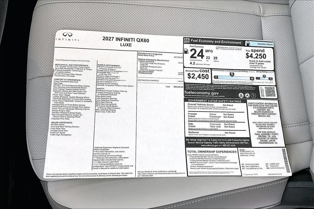 New 2027 INFINITI QX60 Luxe w/ Cargo Package FWD image 46