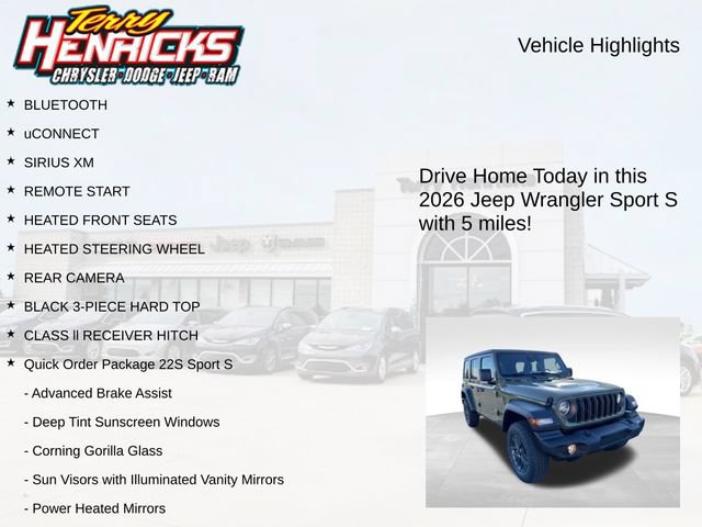 New 2026 Jeep Wrangler Unlimited Sport AWD/4WD image 4