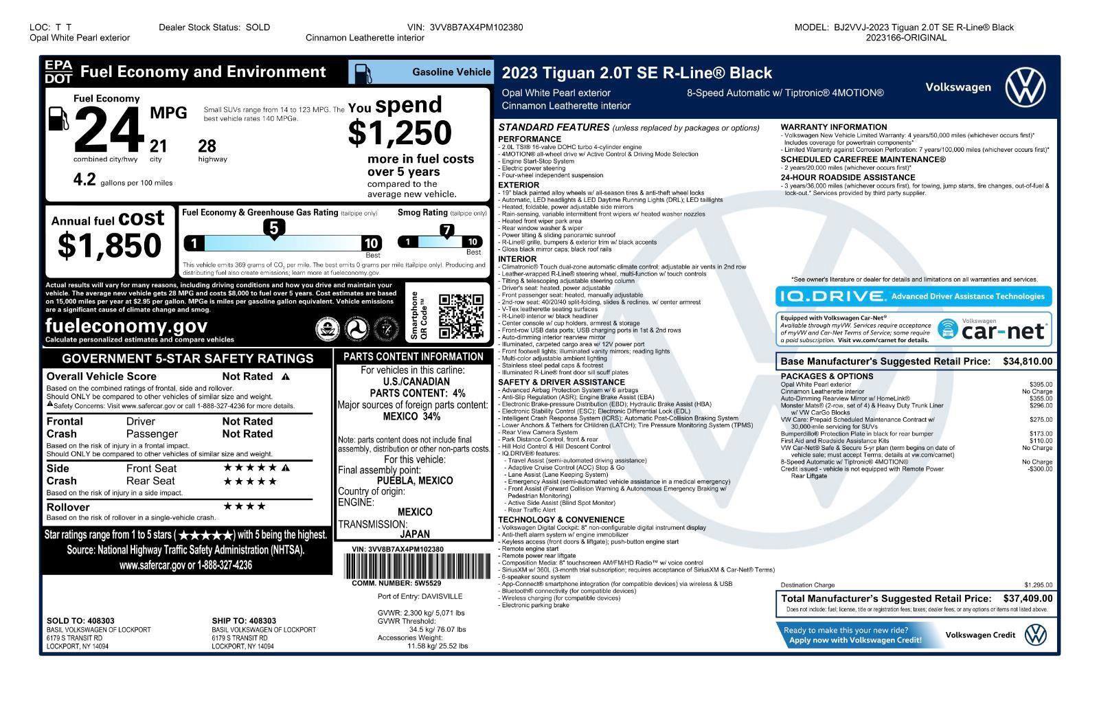 Certified 2023 Volkswagen Tiguan SE R-Line image 46