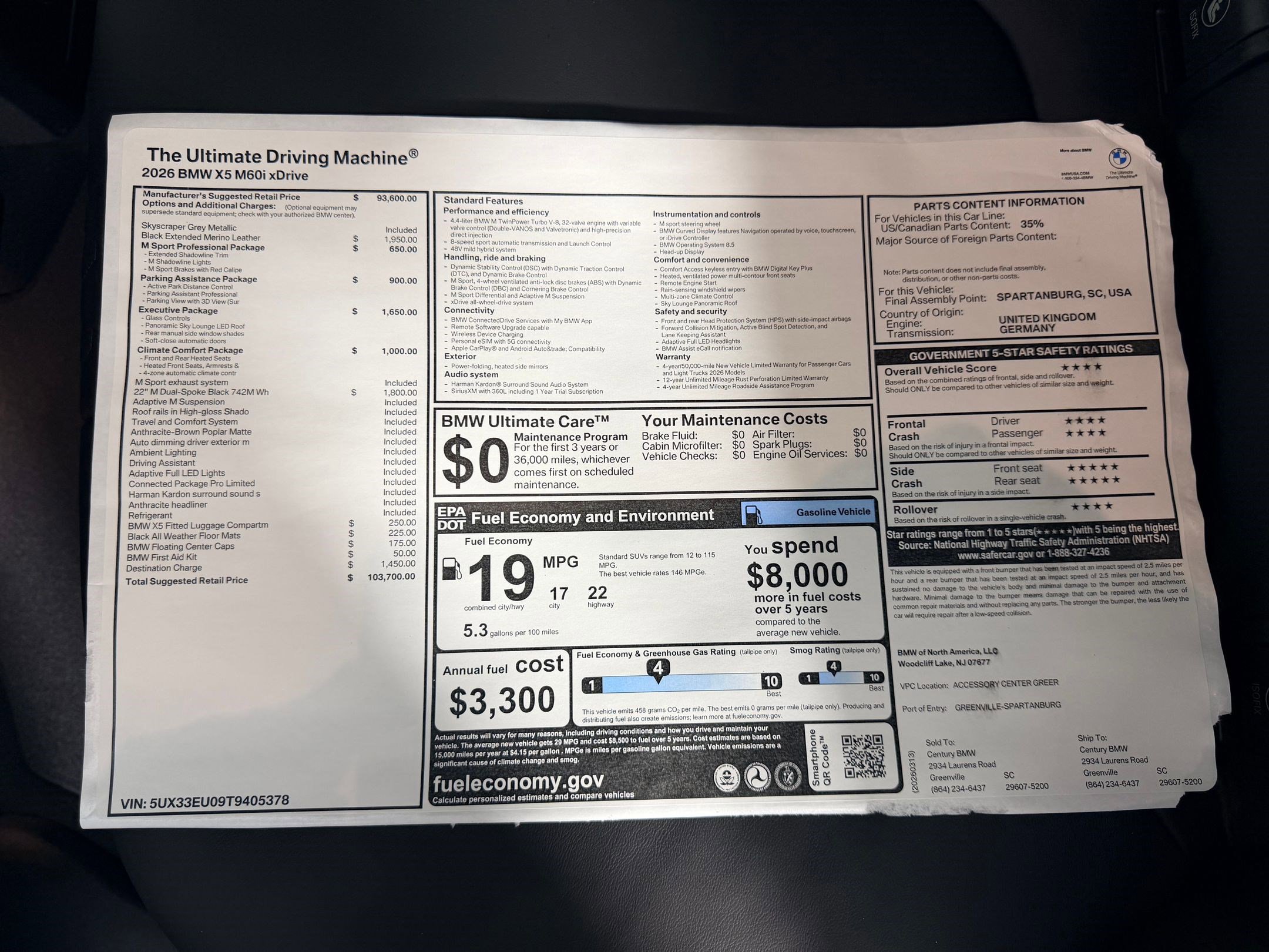 New 2026 BMW X5 M60i w/ Executive Package AWD/4WD image 19
