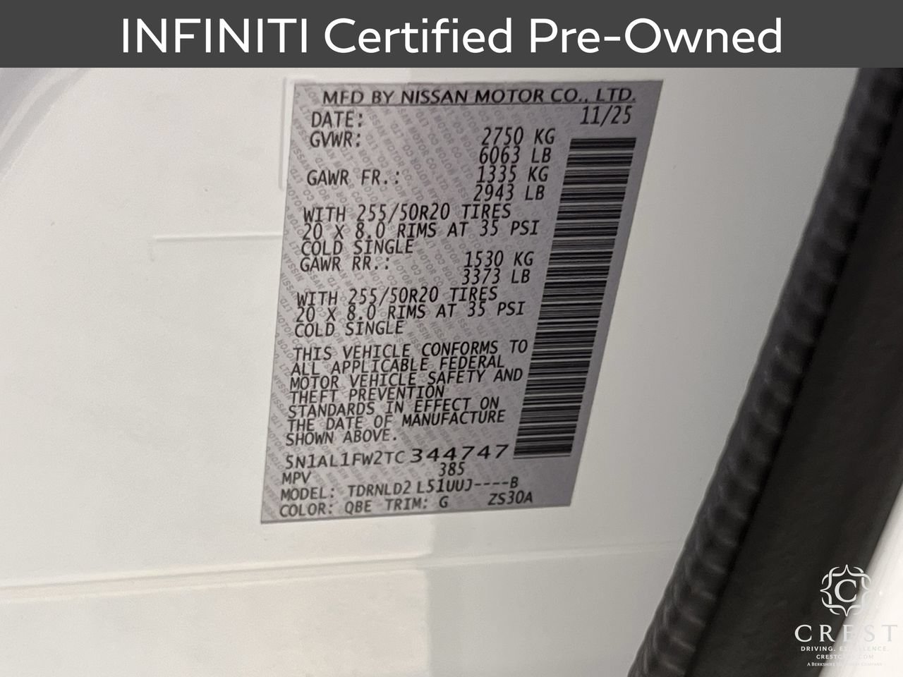 Certified 2026 INFINITI QX60 Sport w/ Dark Cargo Package AWD/4WD image 34