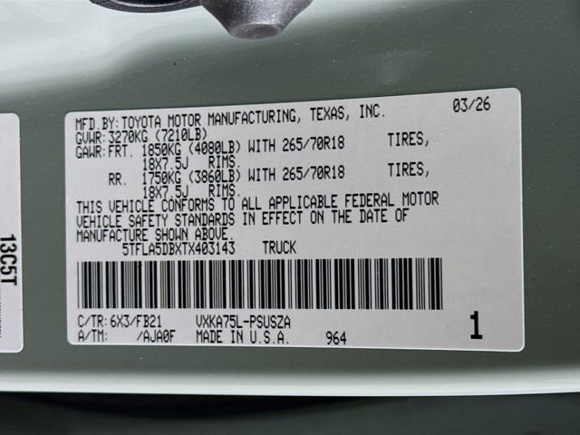 New 2026 Toyota Tundra SR5 AWD/4WD image 30