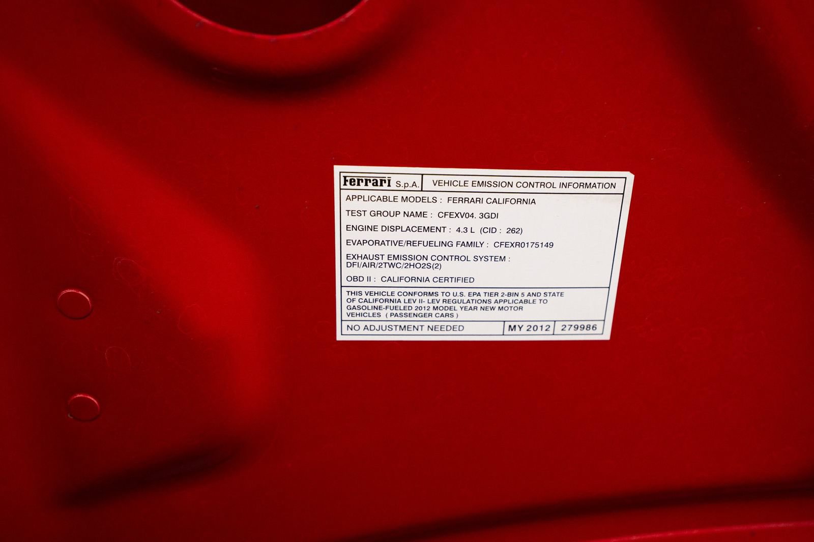 Certified 2012 Ferrari California RWD image 12
