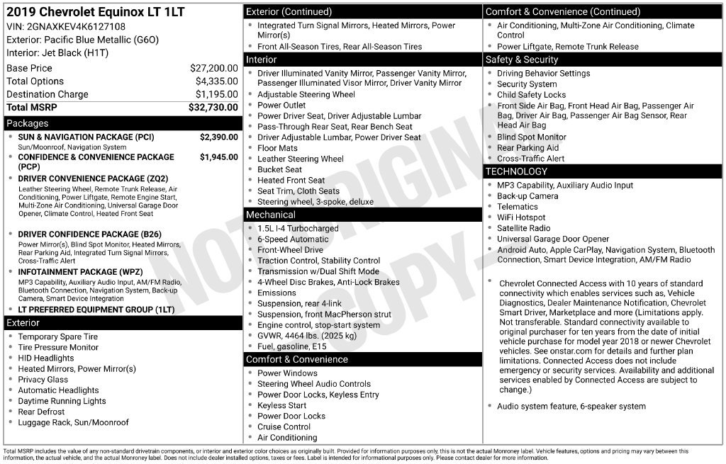 Used 2019 Chevrolet Equinox LT w/ Sun & Navigation Package FWD image 35