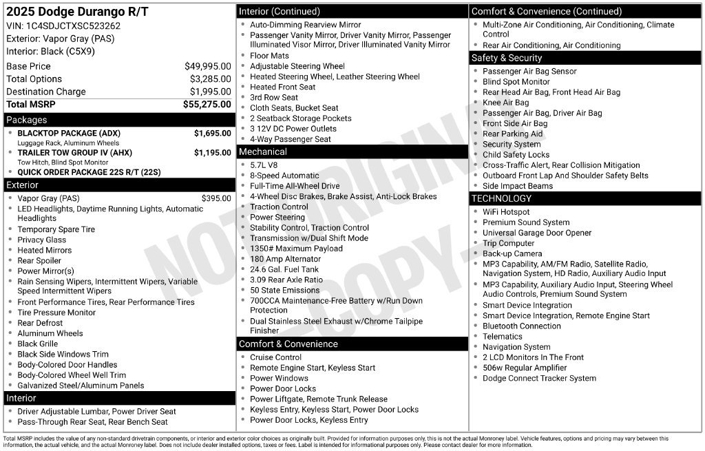 Certified 2025 Dodge Durango R/T w/ Blacktop Package AWD/4WD image 13