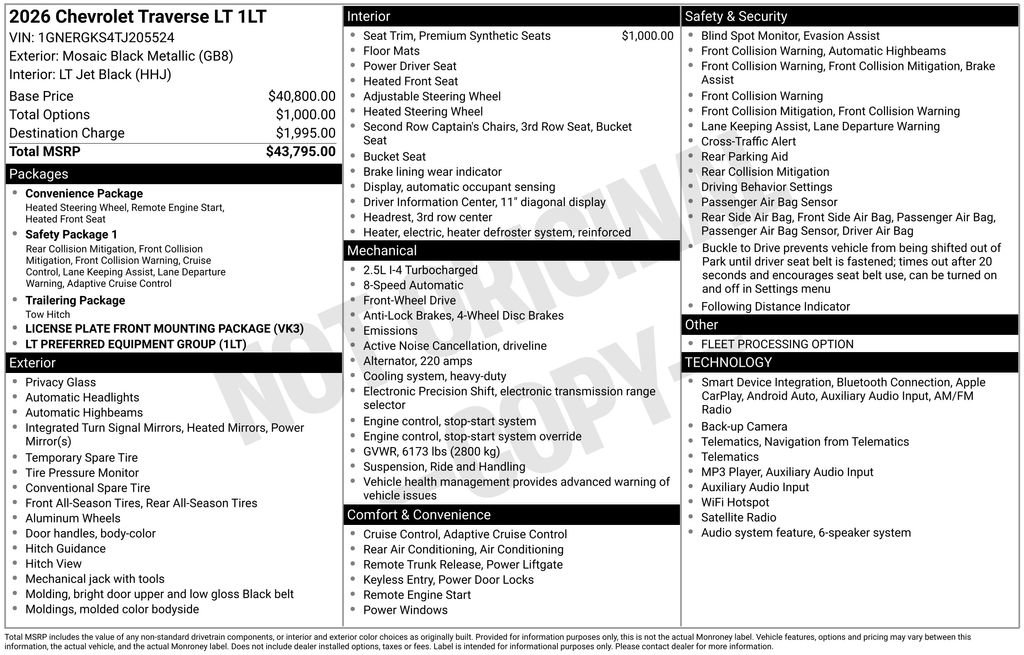 Certified 2026 Chevrolet Traverse LT FWD image 33