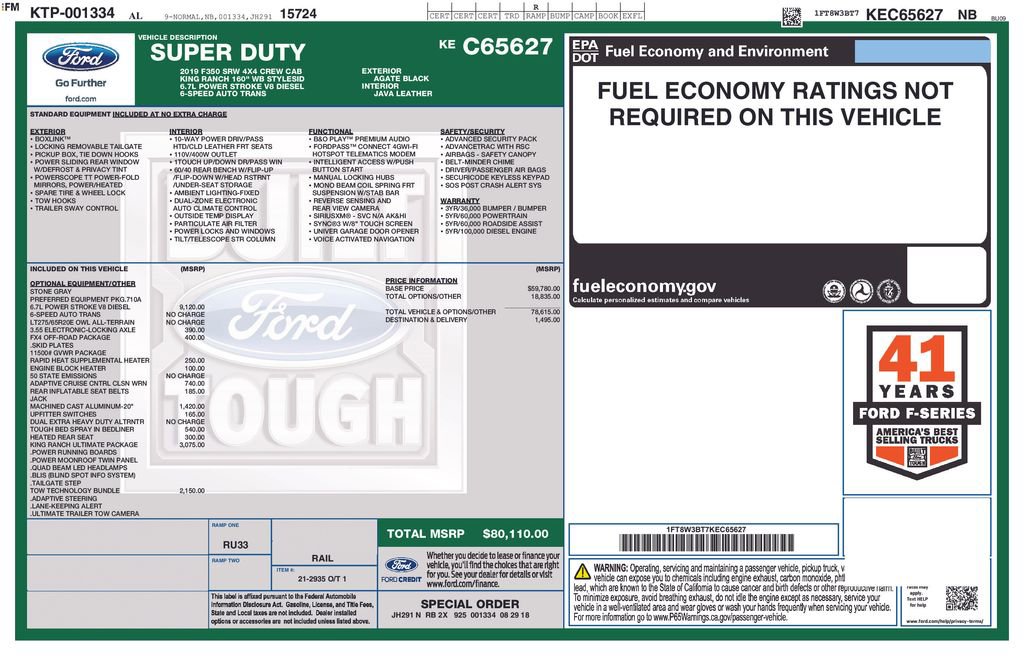 Used 2019 Ford F350 King Ranch w/ King Ranch Ultimate Package image 27