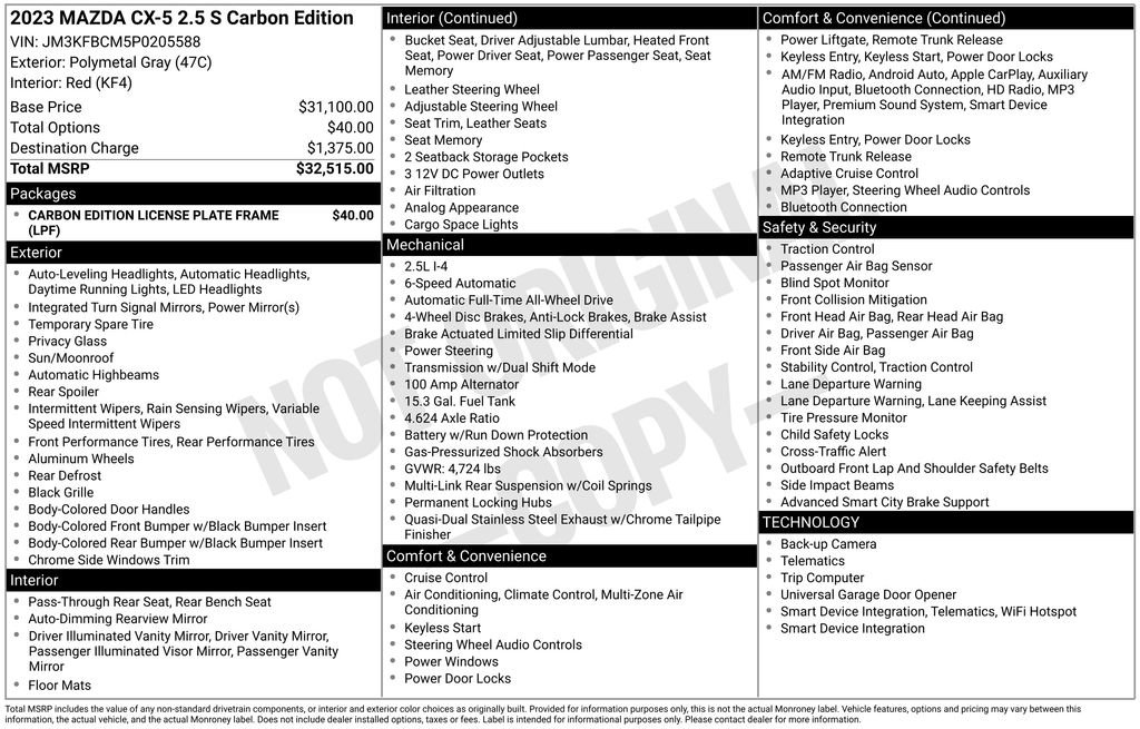 Used 2023 MAZDA CX-5 Carbon Edition image 7