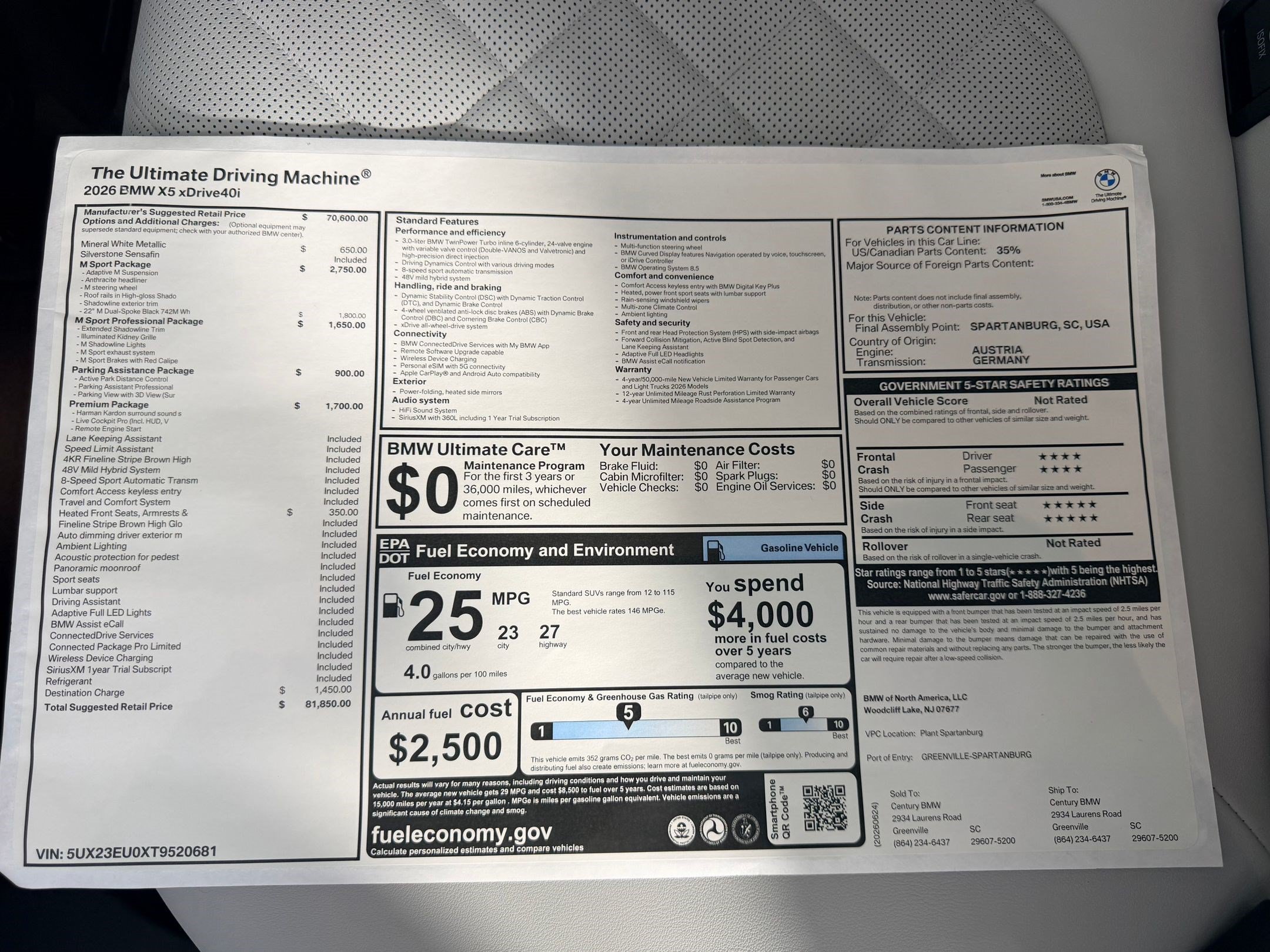 New 2026 BMW X5 xDrive40i w/ M Sport Package AWD/4WD image 24