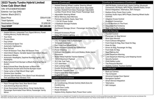 Used 2023 Toyota Tundra Limited image 49