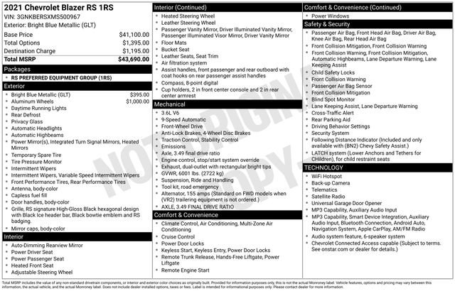 Used 2021 Chevrolet Blazer RS image 3