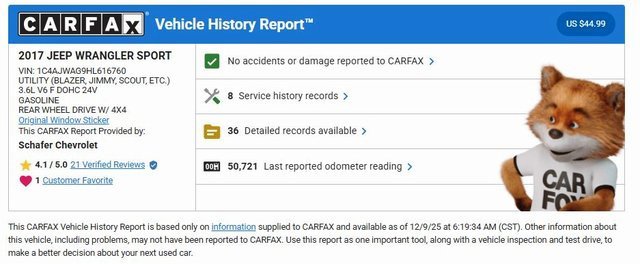 Used 2017 Jeep Wrangler Sport w/ Quick Order Package 23S image 5