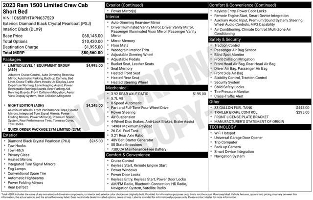 Used 2023 RAM 1500 Limited AWD/4WD image 11