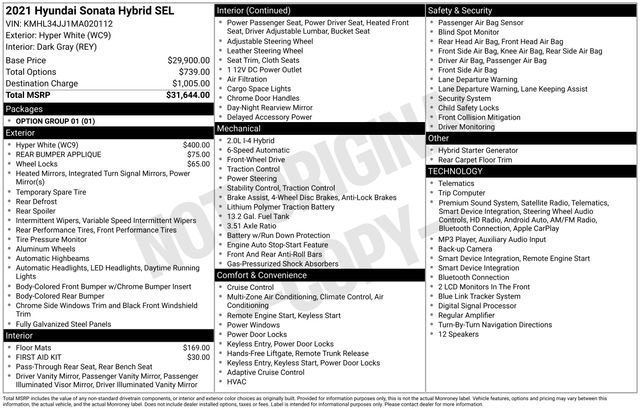 Used 2021 Hyundai Sonata SEL FWD image 30