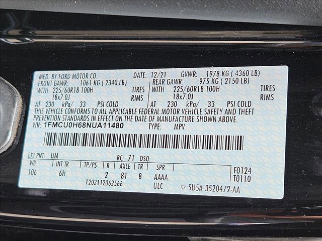 Used 2022 Ford Escape SEL w/ Technology Package FWD image 22