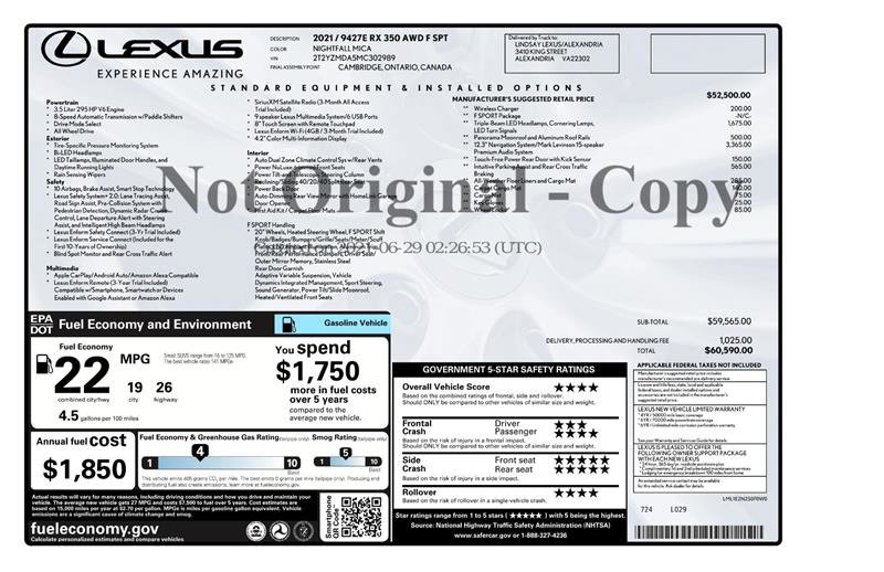 Used 2021 Lexus RX 350 F Sport AWD/4WD image 2