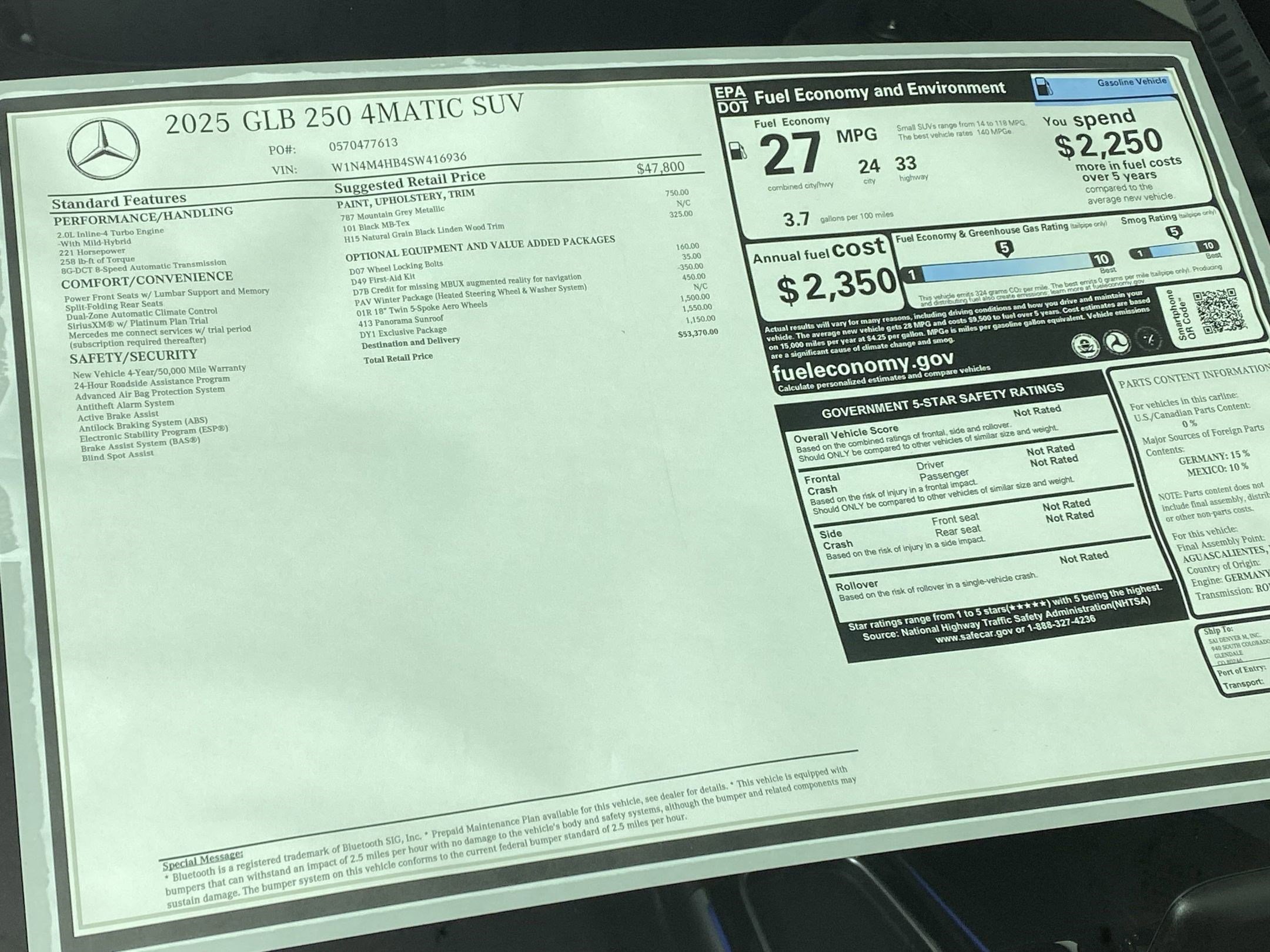 New 2025 Mercedes-Benz GLB 250 4MATIC image 32