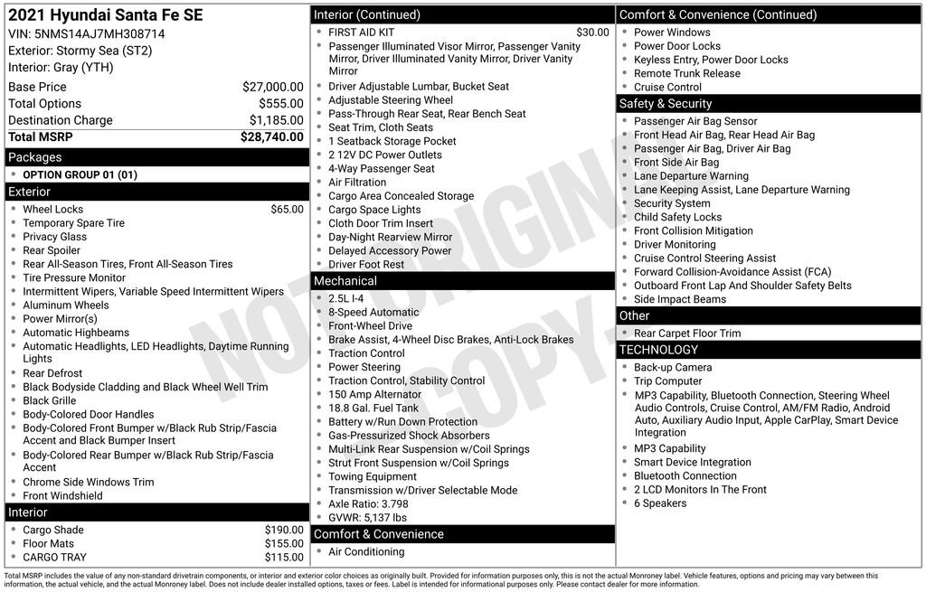 Certified 2021 Hyundai Santa Fe SE FWD image 7