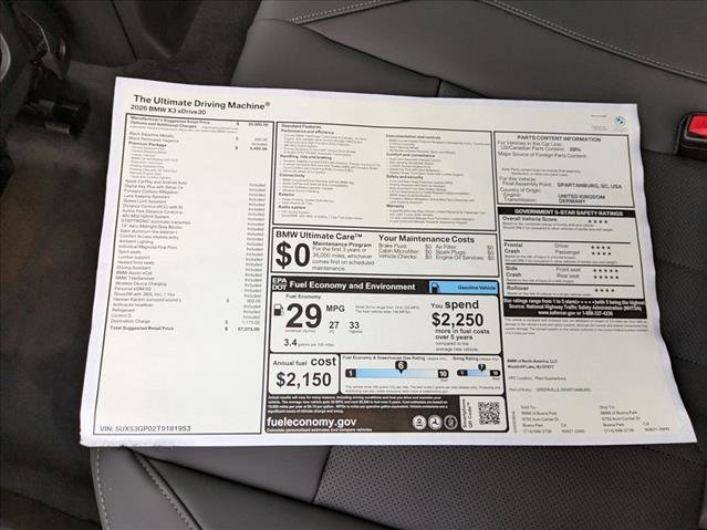 New 2026 BMW X3 xDrive30 w/ Premium Package image 18