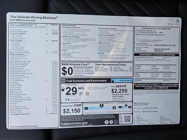 New 2026 BMW X3 xDrive30 w/ M Sport Package image 19