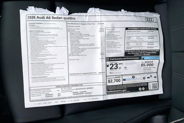 New 2026 Audi A6 Premium Plus image 13