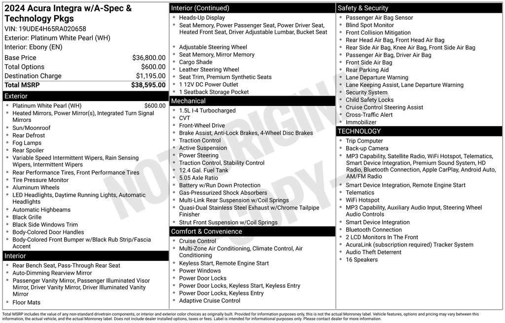 Certified 2024 Acura Integra A-Spec FWD image 4