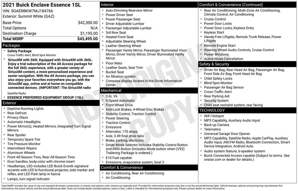 Used 2021 Buick Enclave Essence FWD image 2