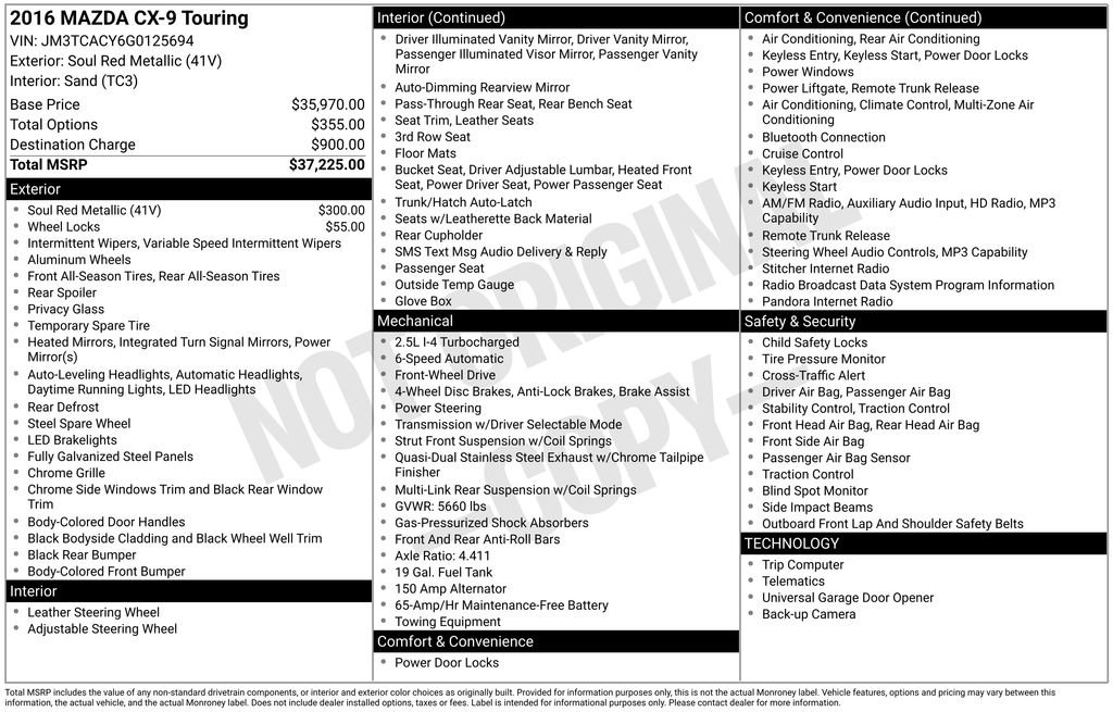 Used 2016 MAZDA CX-9 Touring image 24