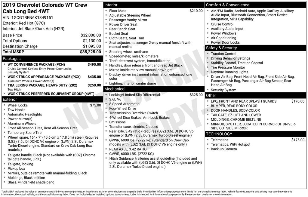 Used 2019 Chevrolet Colorado W/T w/ WT Convenience Package AWD/4WD image 31