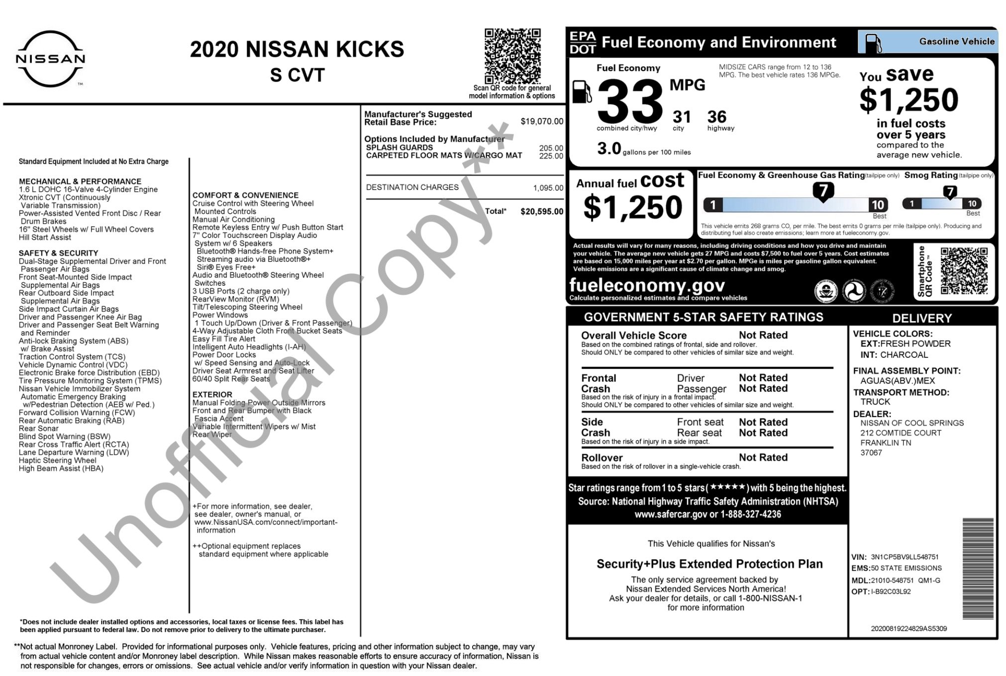Used 2020 Nissan Kicks S image 2