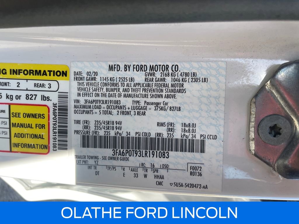 Certified 2020 Ford Fusion SE image 31