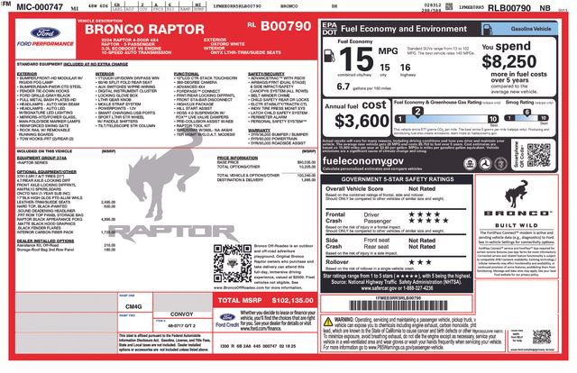 New 2024 Ford Bronco Raptor AWD/4WD image 3