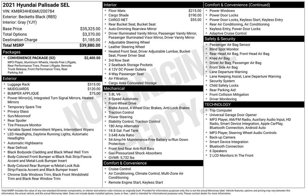 Used 2021 Hyundai Palisade SEL w/ Convenience Package FWD image 7