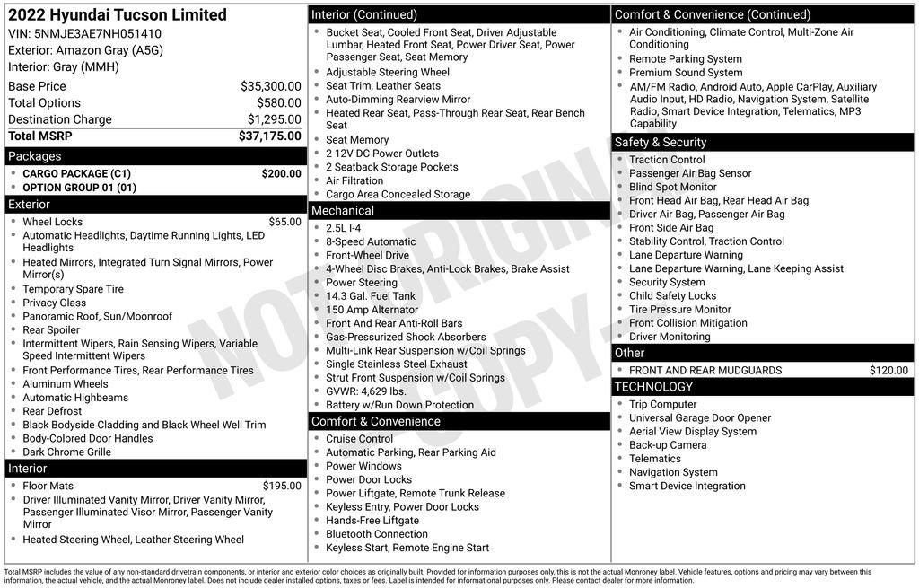 Used 2022 Hyundai Tucson Limited w/ Cargo Package image 49